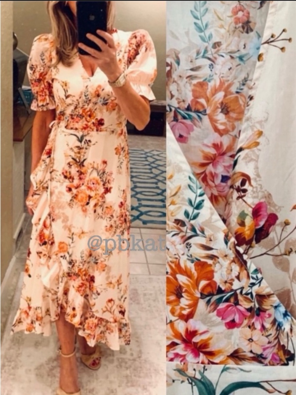 A Loves A Floral Maxi Ruffle Hem Wrap Dress